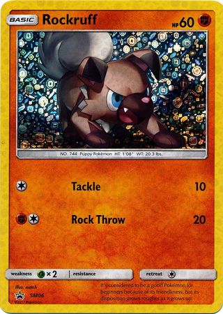 Rockruff - SM06 - Sequin Holo Promo available at 401 Games Canada