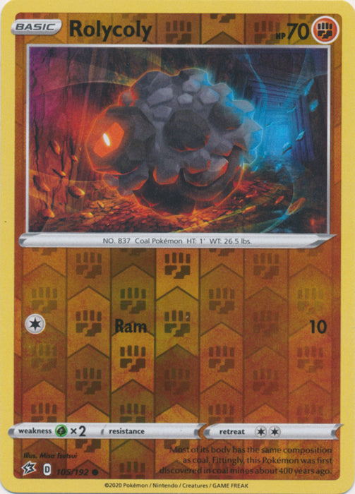 Rolycoly - 105/192 - Common - Reverse Holo available at 401 Games Canada