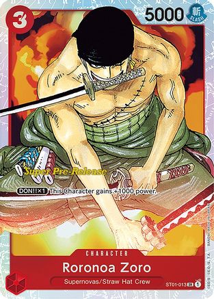 Roronoa Zoro (Super Pre-Release) - ST01-013 - Super Rare available at 401 Games Canada