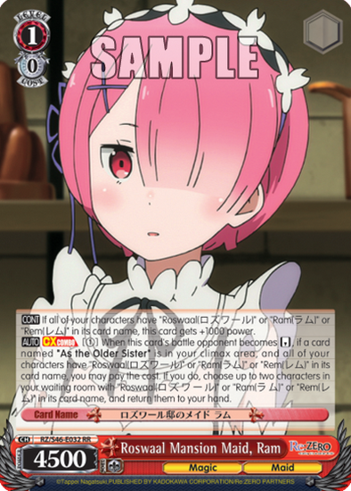 Roswaal Mansion Maid, Ram - RZ/S46-E032 - Double Rare available at 401 Games Canada