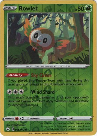 rowlet holographic pokemon card 401 Games Canada - Rowlet - 006/072 - Common