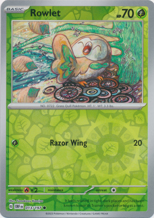 Rowlet - 013/197 - Common - Reverse Holo available at 401 Games Canada