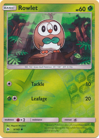 Rowlet - 9/149 - Common - Reverse Holo available at 401 Games Canada