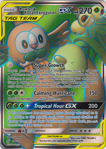 Rowlet & Alolan Exeggutor GX - 214/236 - Full Art Ultra Rare available at 401 Games Canada