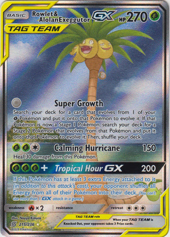 is rowlet a rare pokemon card 401 Games Canada - Rowlet & Alolan Exeggutor GX - 215/236