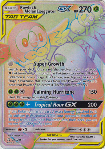 Rowlet & Alolan Exeggutor GX - 237/236 - Hyper Rare available at 401 Games Canada