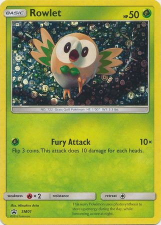 Rowlet - SM01 - Sequin Holo - Promo available at 401 Games Canada