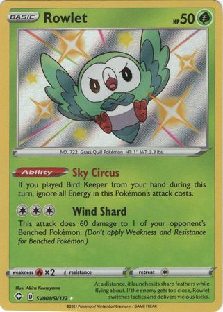 Rowlet - SV001/SV122 - Shiny Rare available at 401 Games Canada