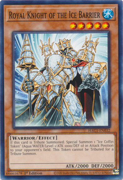 Royal Knight of the Ice Barrier - HAC1-EN032 - Common available at 401 Games Canada