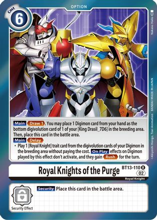 Royal Knights of the Purge - BT13-110 - Rare available at 401 Games Canada