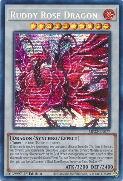 Ruddy Rose Dragon - MP22-EN077 - Prismatic Secret Rare - 1st Edition available at 401 Games Canada