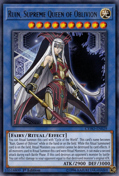 Ruin, Supreme Queen of Oblivion - CYHO-EN029 - Rare - 1st Edition available at 401 Games Canada