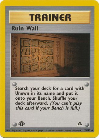 Ruin Wall - 74/75 - Uncommon - 1st Edition available at 401 Games Canada