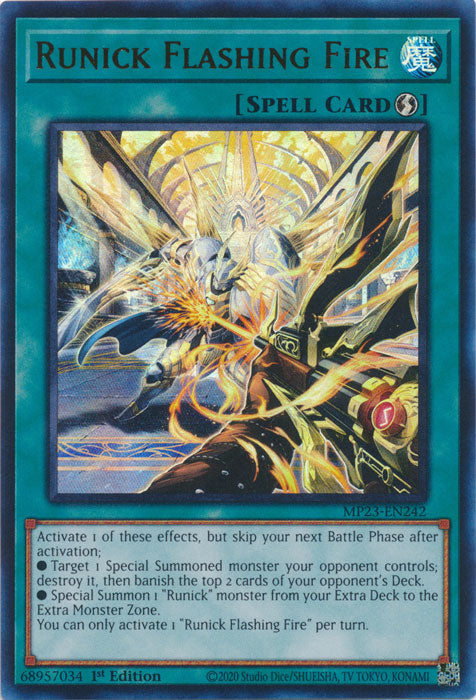 Runick Flashing Fire - MP23-EN242 - Ultra Rare - 1st Edition available at 401 Games Canada