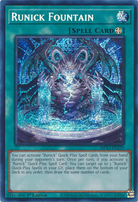 Runick Fountain - MP23-EN239 - Prismatic Secret Rare - 1st Edition available at 401 Games Canada