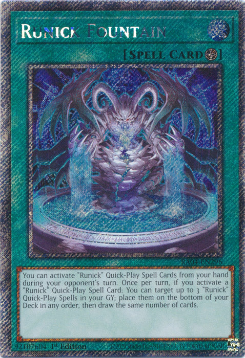 Runick Fountain (Platinum Secret Rare) - RA04-EN296 - Platinum Secret Rare - 1st Edition