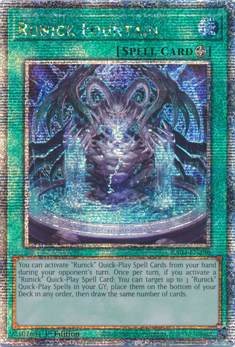 Runick Fountain - RA04-EN296 - Quarter Century Secret Rare - 1st Edition