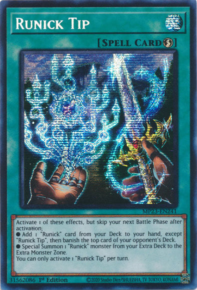 Runick Tip - MP23-EN241 - Prismatic Secret Rare - 1st Edition available at 401 Games Canada