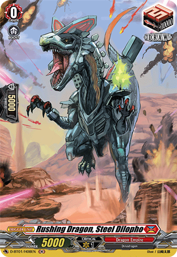 Rushing Dragon, Steel Dilopho - D-BT01/H08 - Holo Rare available at 401 Games Canada