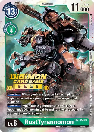 RustTyrannomon - BT2-051 - (Digimon Card Game Fest 2022) available at 401 Games Canada