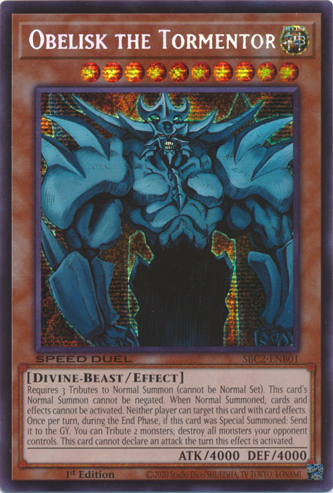 Obelisk the Tormentor - SBC2-ENB01 - Prismatic Secret Rare - 1st Edition