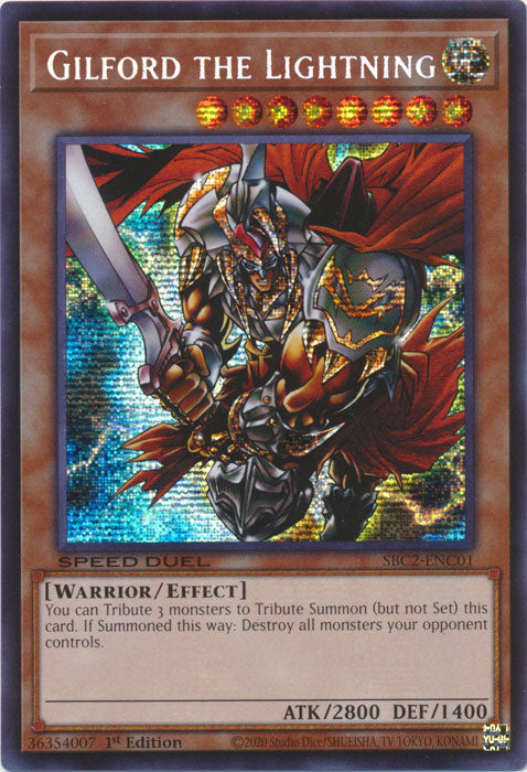 Gilford the Lightning (PSR) - SBC2-ENC01 - Prismatic Secret Rare - 1st Edition