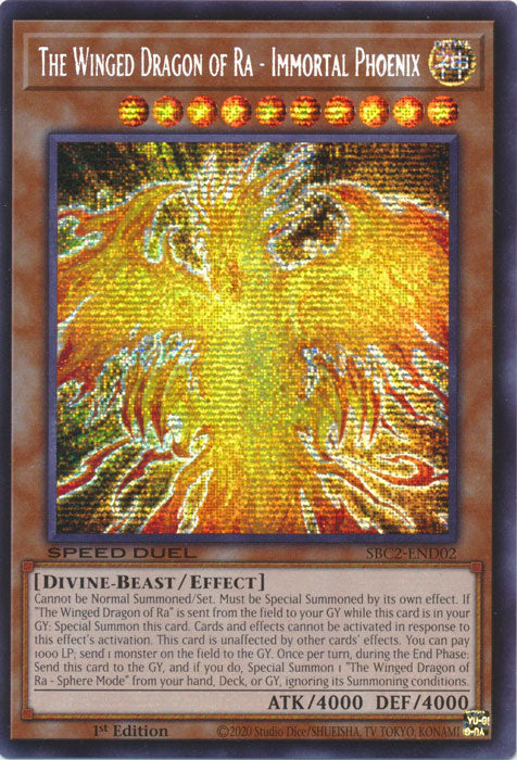 The Winged Dragon of Ra - Immortal Phoenix (PSR) - SBC2-END02 - Prismatic Secret Rare - 1st Edition