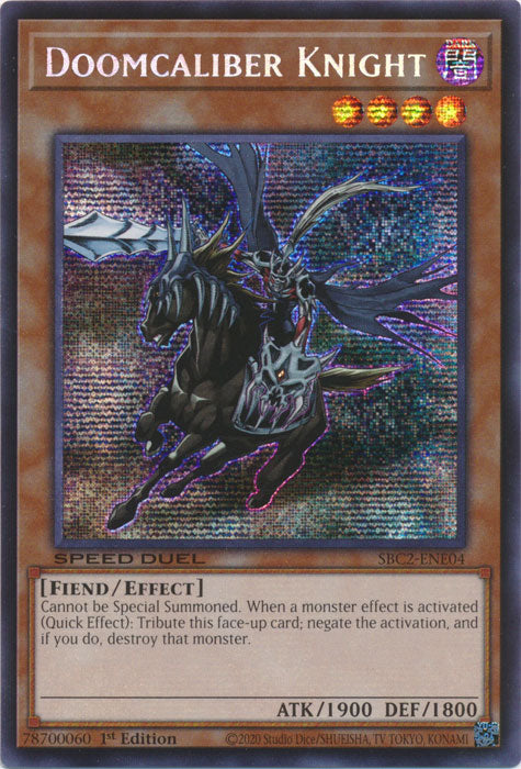 Doomcaliber Knight (PSR) - SBC2-ENE04 - Prismatic Secret Rare - 1st Edition
