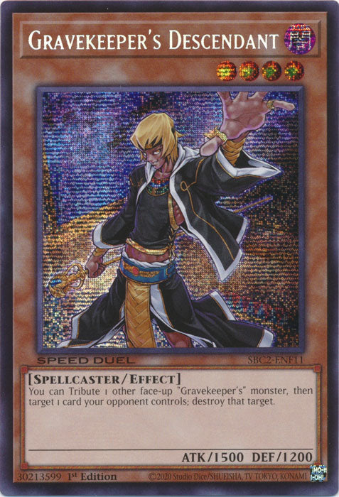 Gravekeeper's Descendant (PSR) - SBC2-ENF11 - Prismatic Secret Rare - 1st Edition