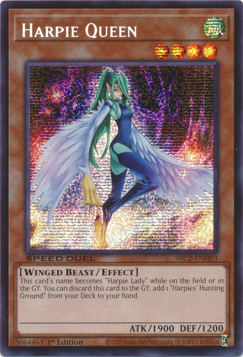 401 Games Canada - Harpie Queen (PSR) - SBC2-ENH03 - Prismatic Secret Rare - 1st Edition 401 Games Canada - Harpie Queen (PSR) - SBC2-ENH03 - Prismatic Secret Rare - 1st Edition