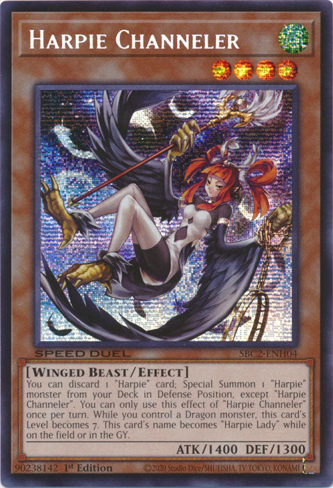 Harpie Channeler (PSR) - SBC2-ENH04 - Prismatic Secret Rare - 1st Edition