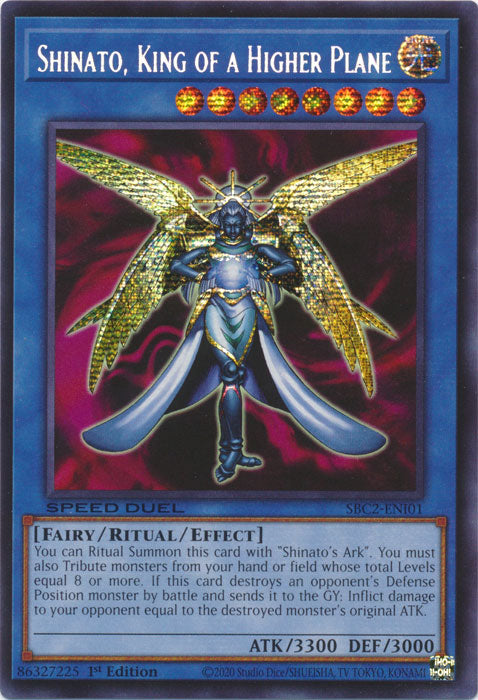 Shinato, King of a Higher Plane (PSR) - SBC2-ENI01 - Prismatic Secret Rare - 1st Edition