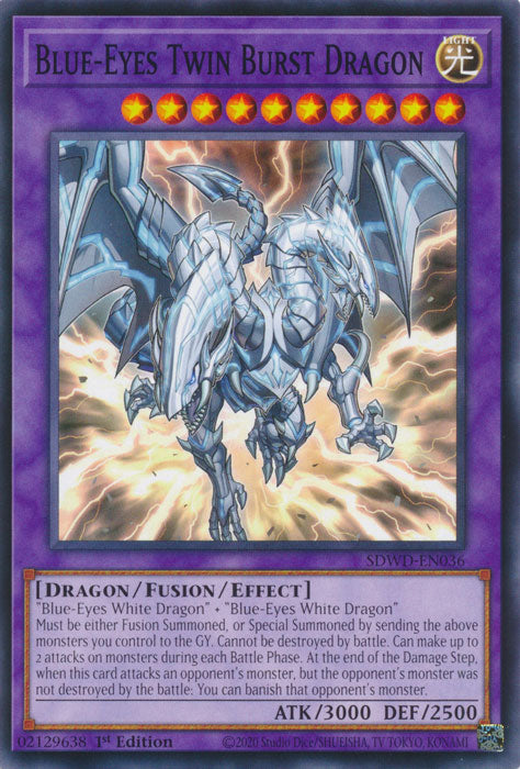 Blue-Eyes Twin Burst Dragon - SDWD-EN036 - Common - 1st Edition