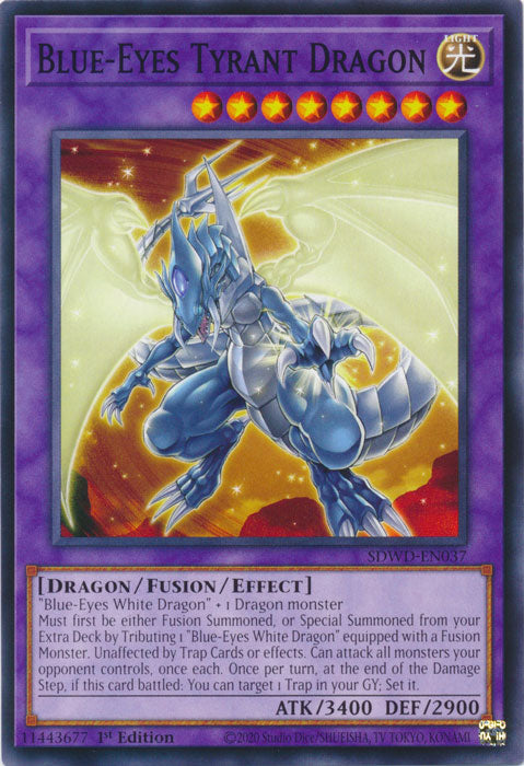 401 Games Canada - Blue-Eyes Tyrant Dragon - SDWD-EN037 - Common - 1st Edition 401 Games Canada - Blue-Eyes Tyrant Dragon - SDWD-EN037 - Common - 1st Edition