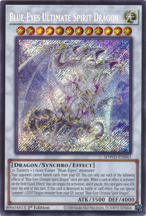 Blue-Eyes Ultimate Spirit Dragon (Secret Rare) - SDWD-EN043 - Secret Rare - 1st Edition