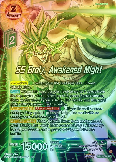 SS Broly, Awakened Might - BT19-070 - Uncommon (Foil) available at 401 Games Canada