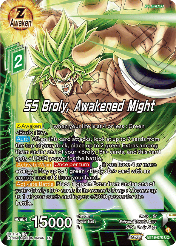 SS Broly, Awakened Might - BT19-070 - Uncommon available at 401 Games Canada