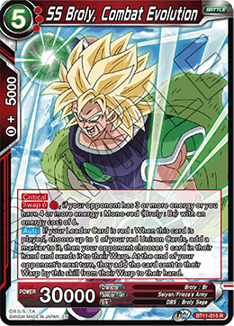 SS Broly, Combat Evolution - BT11-015 - Rare (Reprint) available at 401 Games Canada