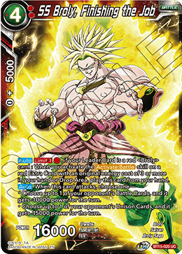 SS Broly, Finishing the Job - BT15-020 - Uncommon available at 401 Games Canada