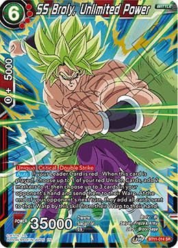 SS Broly, Unlimited Power - BT11-014 - Super Rare (Reprint) available at 401 Games Canada