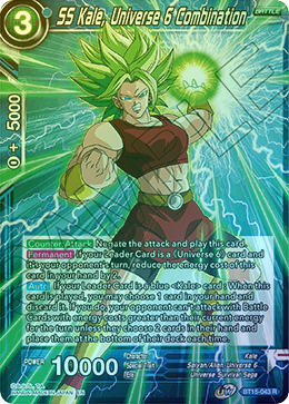 SS Kale, Universe 6 Combination - BT15-043 - Rare (FOIL) available at 401 Games Canada