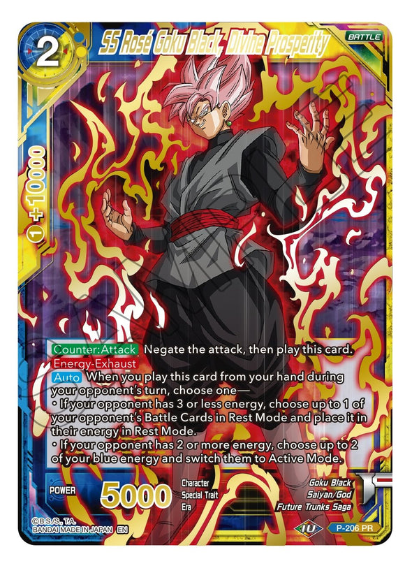 SS Rose Goku Black, Divine Prosperity - P-206 - Uncommon (Gold Stamped) available at 401 Games Canada