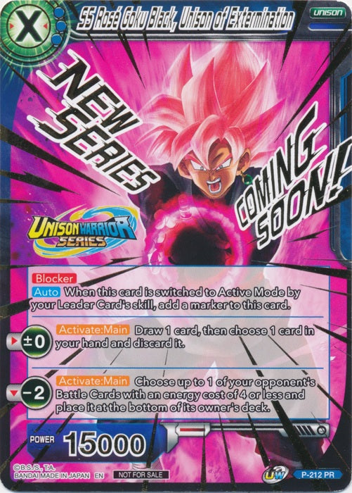 SS Rose Goku Black, Unison of Extermination - P-212 Promo ("Coming Soon!" Hot Stamped) available at 401 Games Canada