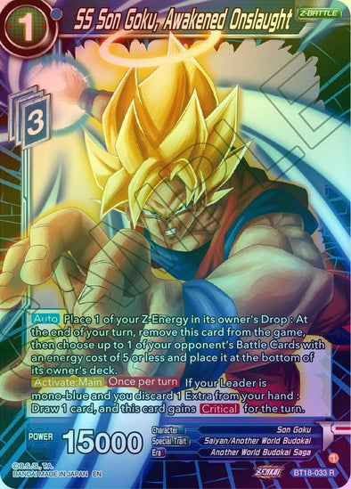 SS Son Goku, Awakened Onslaught - BT18-033 - Rare (Foil) available at 401 Games Canada