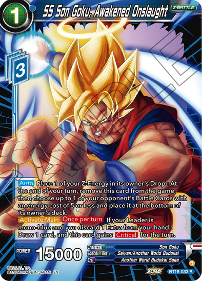 SS Son Goku, Awakened Onslaught - BT18-033 - Rare available at 401 Games Canada