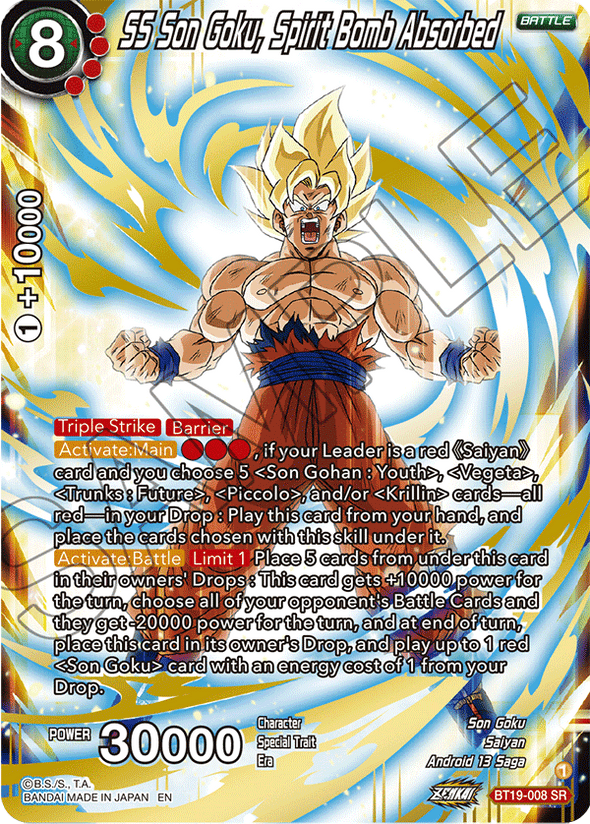 SS Son Goku, Spirit Bomb Absorbed - BT19-008 - Super Rare available at 401 Games Canada