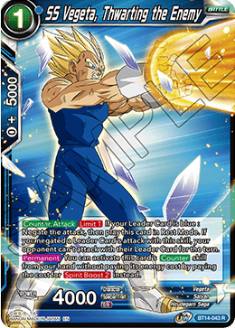 SS Vegeta, Thwarting the Enemy - BT14-043 - Rare available at 401 Games Canada