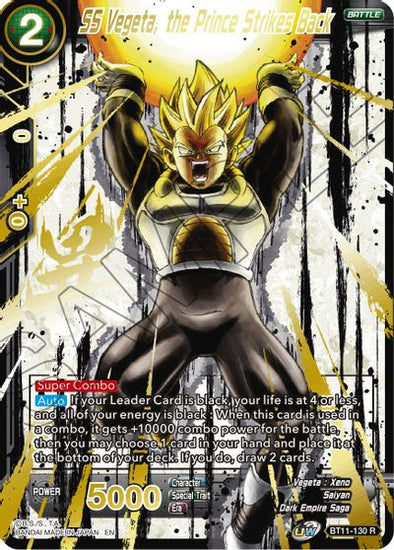 SS Vegeta, the Prince Strikes Back - BT11-130 - Rare (Alternate Art) (Foil) available at 401 Games Canada