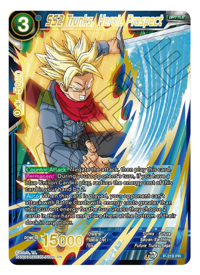 SS2 Trunks, Heroic Prospect - P-219 - Rare (Gold Stamped) available at 401 Games Canada