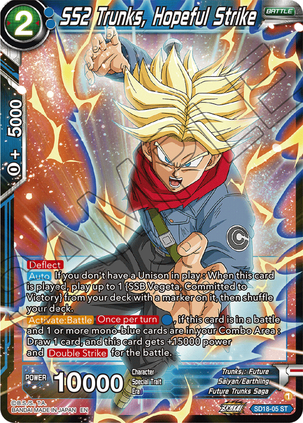 SS2 Trunks, Hopeful Strike - SD18-05 - Starter Rare available at 401 Games Canada